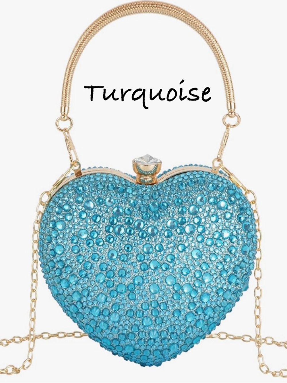 NEW Sparkling Bling Swarovski Crystal Rhinestone Valentine Heart Purse +…
